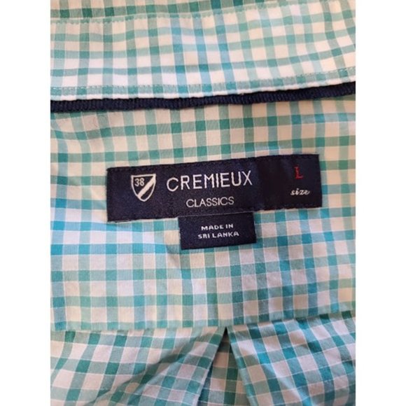 Cremieux Lightweight Cotton Long Sleeve Button-Down Gingham Plaid Shirt Size L - Picture 7 of 9